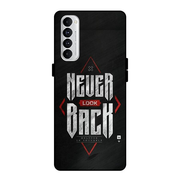 Never Look Back Diamond Metal Back Case for Oppo Reno4 Pro