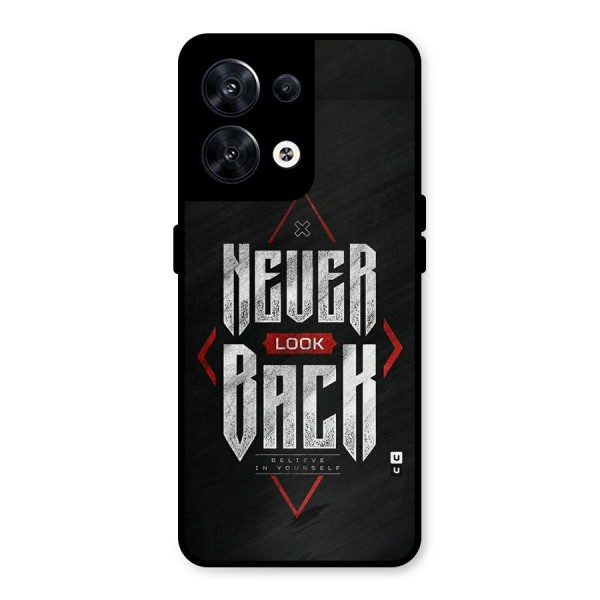 Never Look Back Diamond Metal Back Case for Oppo Reno8 5G