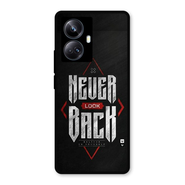 Never Look Back Diamond Metal Back Case for Realme 10 Pro Plus