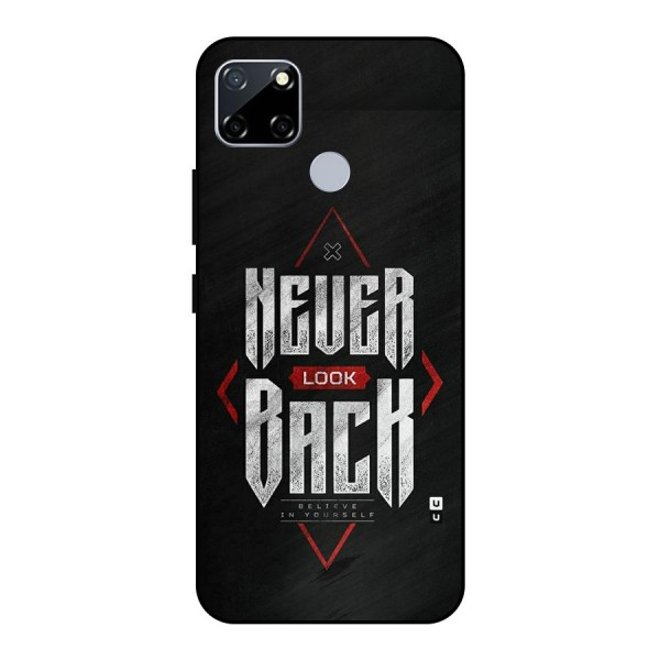 Never Look Back Diamond Metal Back Case for Realme Narzo 30A