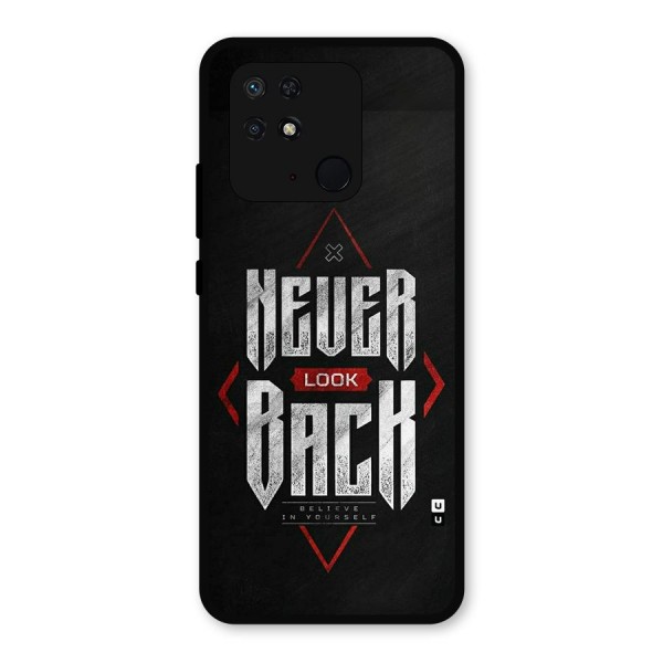Never Look Back Diamond Metal Back Case for Redmi 10 Power