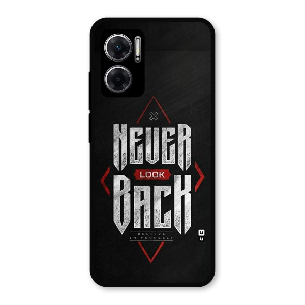 Never Look Back Diamond Metal Back Case for Redmi 11 Prime 5G