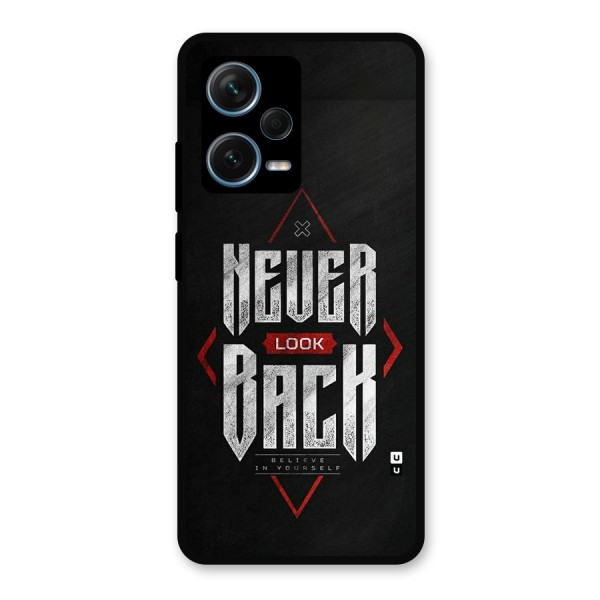 Never Look Back Diamond Metal Back Case for Redmi Note 12 Pro Plus 5G
