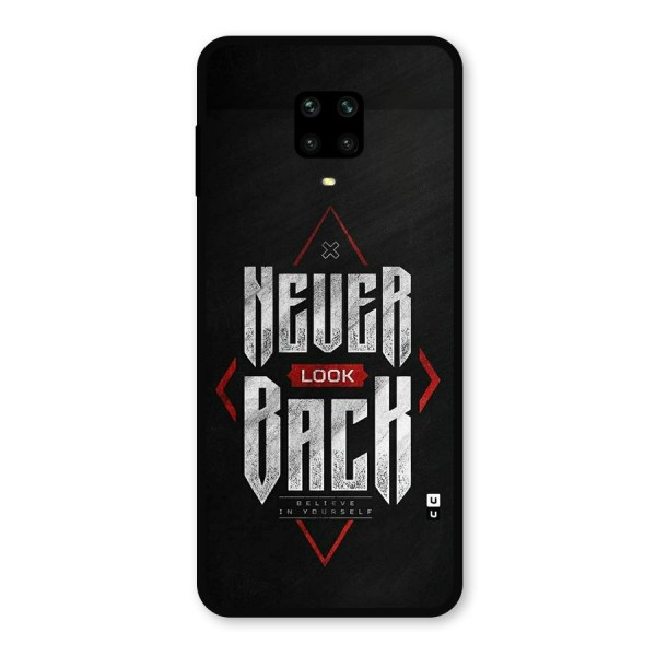 Never Look Back Diamond Metal Back Case for Redmi Note 9 Pro Max