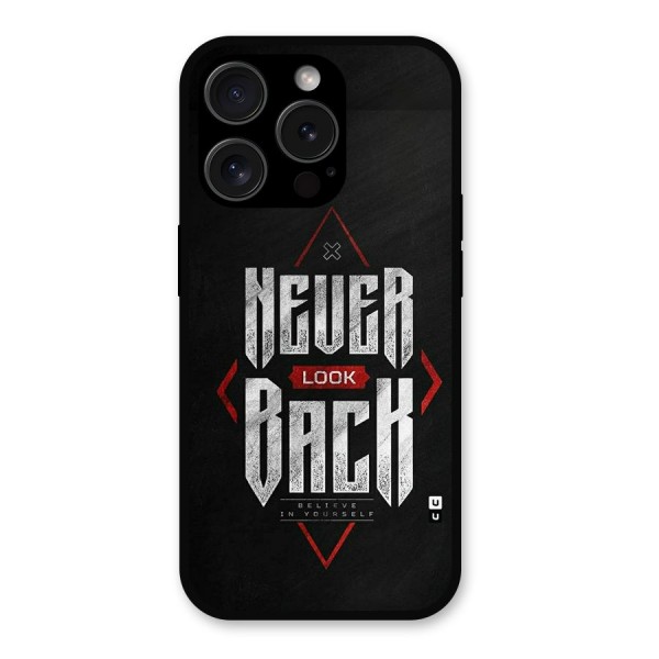 Never Look Back Diamond Metal Back Case for iPhone 15 Pro