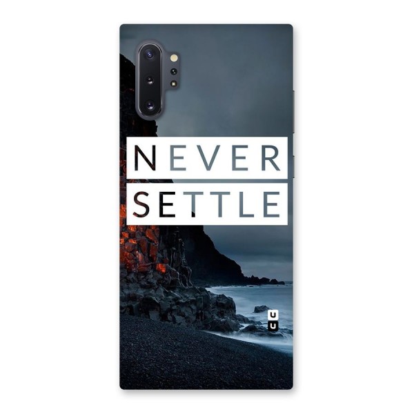 Never Settle Dark Beach Back Case for Galaxy Note 10 Plus