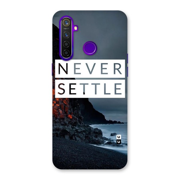 Never Settle Dark Beach Back Case for Realme 5 Pro