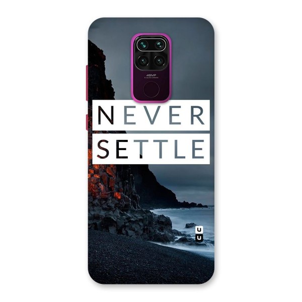 Never Settle Dark Beach Back Case for Redmi Note 9