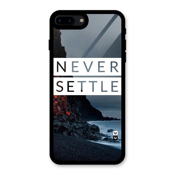 Never Settle Dark Beach Glass Back Case for iPhone 7 Plus