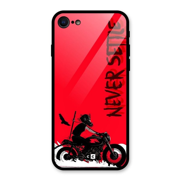Never Settle Ride Glass Back Case for iPhone 7