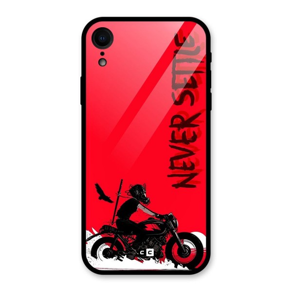 Never Settle Ride Glass Back Case for iPhone XR