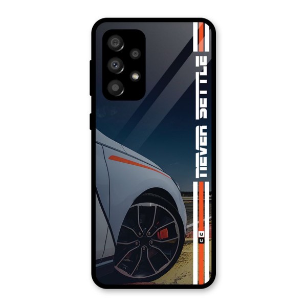 Never Settle SuperCar Glass Back Case for Galaxy A32