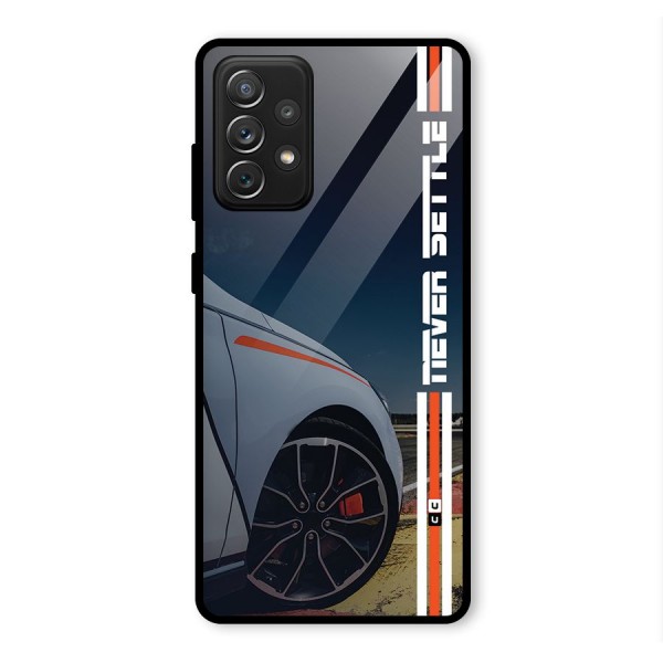 Never Settle SuperCar Glass Back Case for Galaxy A72