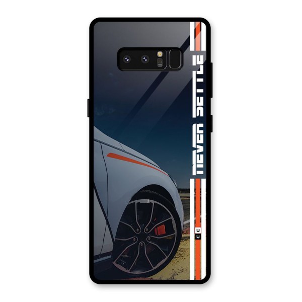 Never Settle SuperCar Glass Back Case for Galaxy Note 8