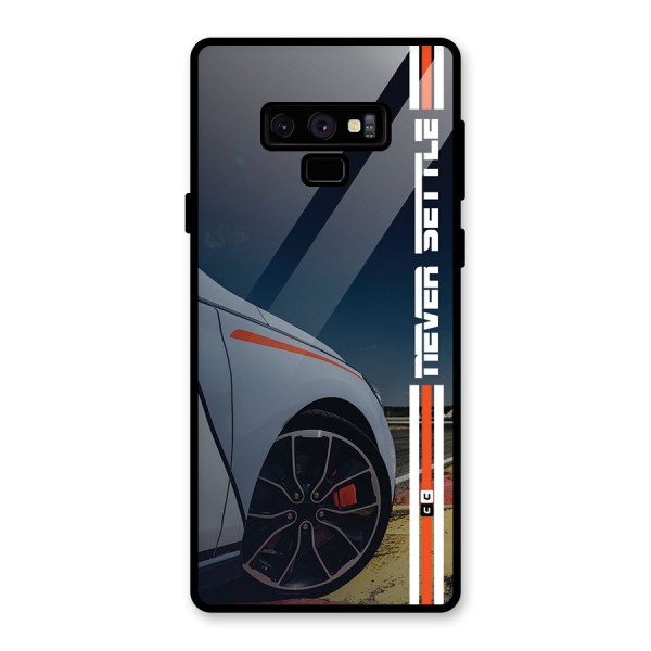 Never Settle SuperCar Glass Back Case for Galaxy Note 9