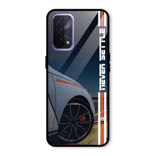 Never Settle SuperCar Glass Back Case for Oppo A74 5G