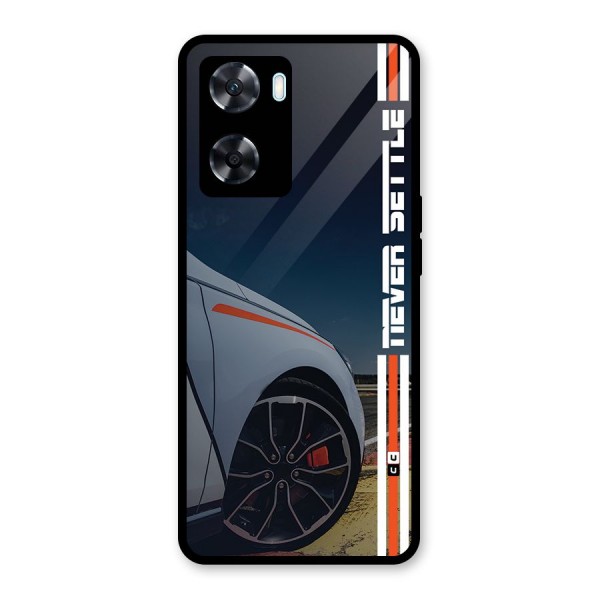 Never Settle SuperCar Glass Back Case for Oppo A77