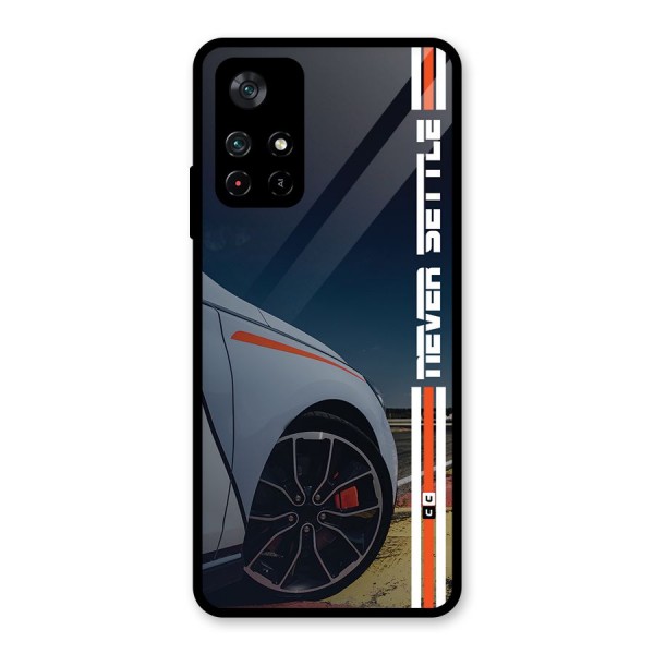 Never Settle SuperCar Glass Back Case for Poco M4 Pro 5G