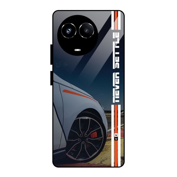 Never Settle SuperCar Glass Back Case for Realme 11X