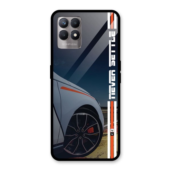 Never Settle SuperCar Glass Back Case for Realme Narzo 50
