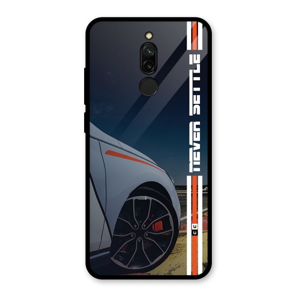 Never Settle SuperCar Glass Back Case for Redmi 8