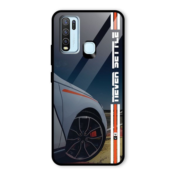 Never Settle SuperCar Glass Back Case for Vivo Y50