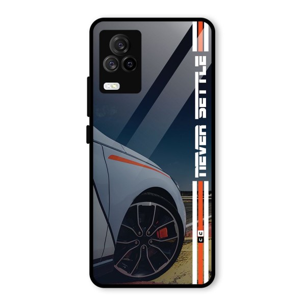 Never Settle SuperCar Glass Back Case for Vivo iQOO 7 Legend 5G
