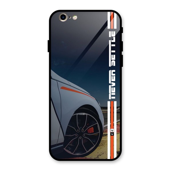 Never Settle SuperCar Glass Back Case for iPhone 6 6S