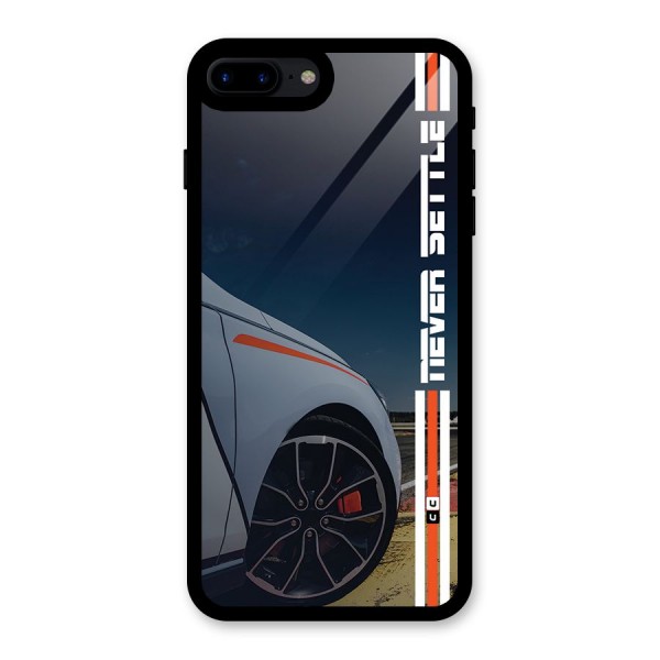 Never Settle SuperCar Glass Back Case for iPhone 8 Plus