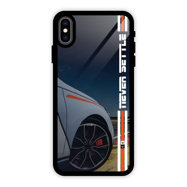 Never Settle SuperCar Glass Back Case for iPhone XS Max