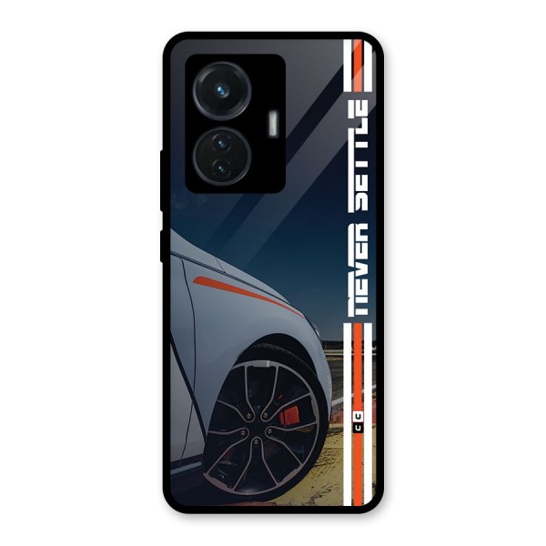 Never Settle SuperCar Glass Back Case for iQOO Z6 44W