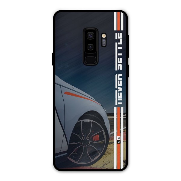 Never Settle SuperCar Metal Back Case for Galaxy S9 Plus