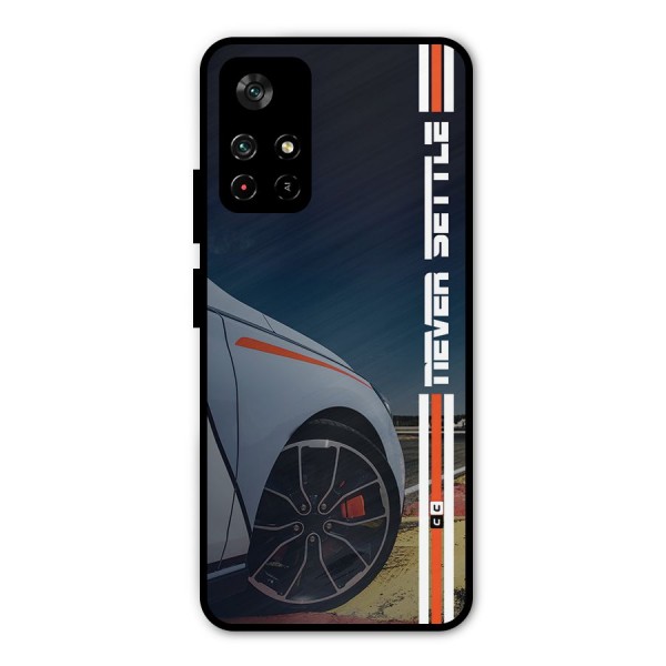 Never Settle SuperCar Metal Back Case for Poco M4 Pro 5G