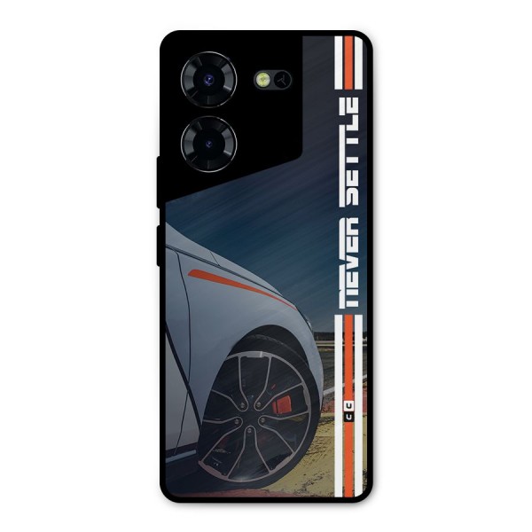 Never Settle SuperCar Metal Back Case for Tecno Pova 5 Pro 5G