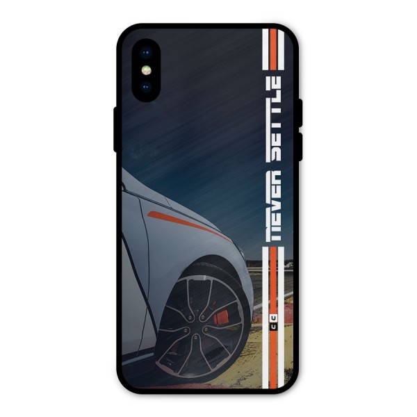 Never Settle SuperCar Metal Back Case for iPhone X