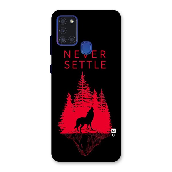 Never Settle Wolf Back Case for Galaxy A21s