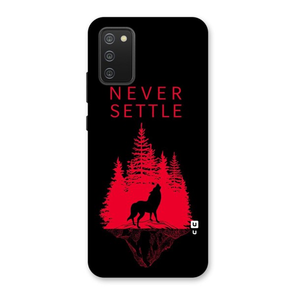 Never Settle Wolf Back Case for Galaxy M02s