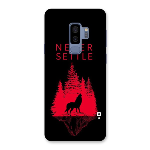 Never Settle Wolf Back Case for Galaxy S9 Plus