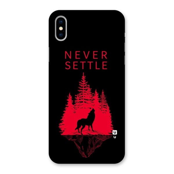 Never Settle Wolf Back Case for iPhone X