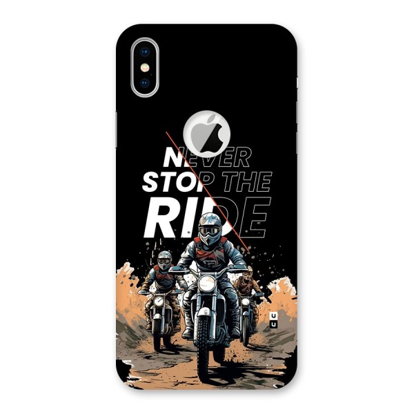 Never Stop ride Back Case for iPhone X Logo Cut