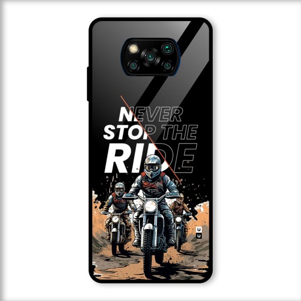 Never Stop ride Glass Back Case for Poco X3