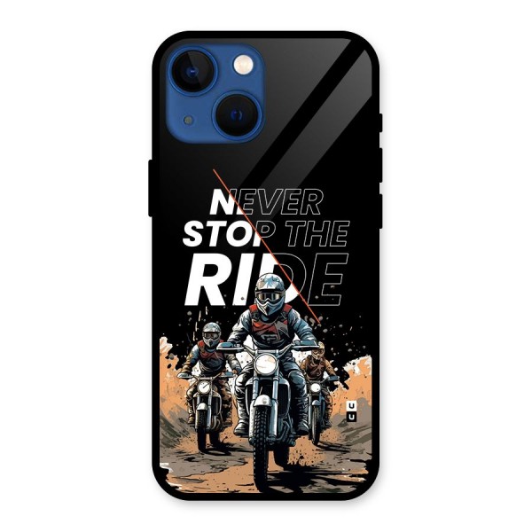 Never Stop ride Glass Back Case for iPhone 13 Mini