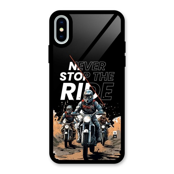 Never Stop ride Glass Back Case for iPhone XS