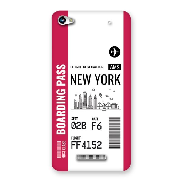 New York Boarding Pass Back Case for Canvas Hue 2 A316