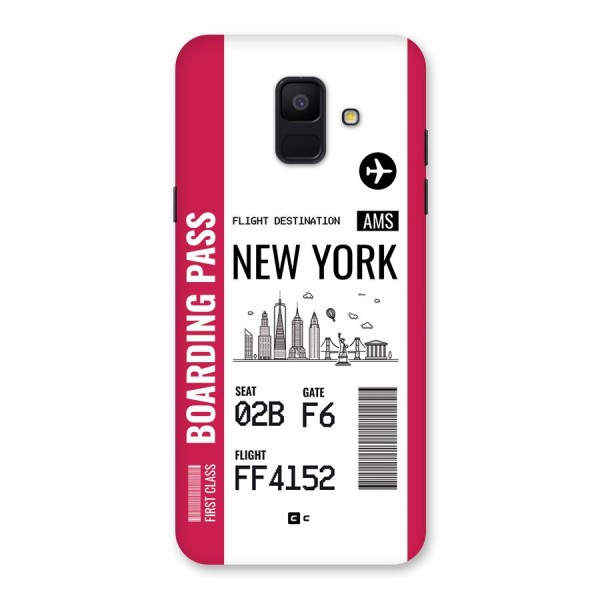 New York Boarding Pass Back Case for Galaxy A6 (2018)