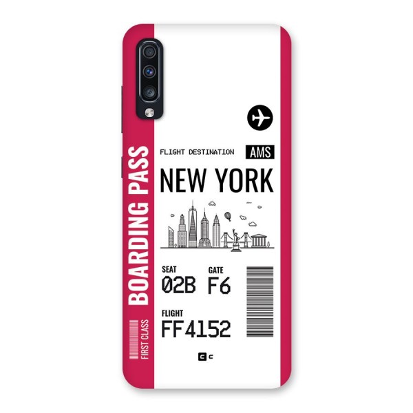 New York Boarding Pass Back Case for Galaxy A70