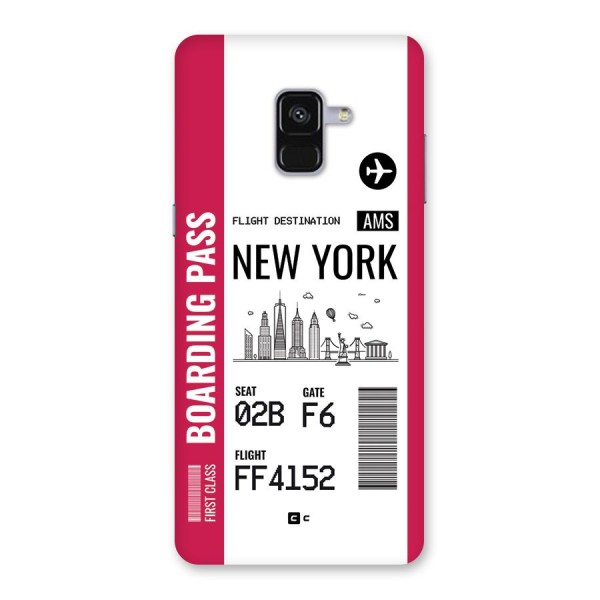 New York Boarding Pass Back Case for Galaxy A8 Plus