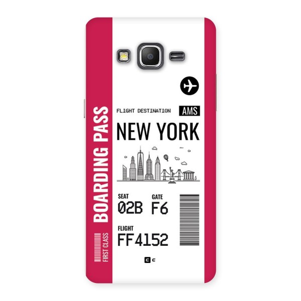 New York Boarding Pass Back Case for Galaxy Grand Prime