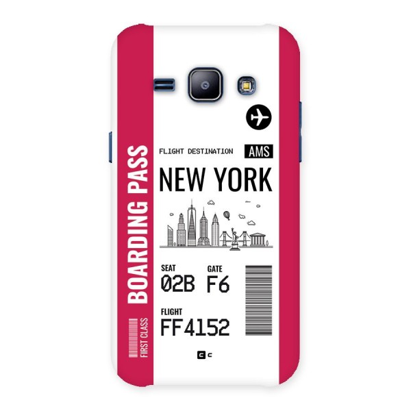 New York Boarding Pass Back Case for Galaxy J1