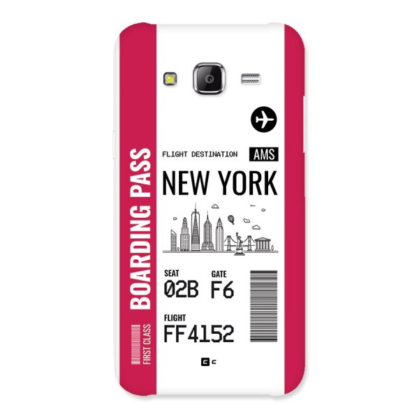 New York Boarding Pass Back Case for Galaxy J5
